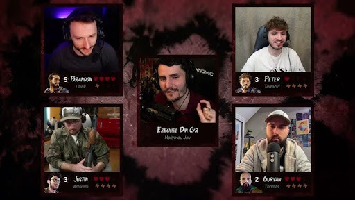 The Wankil Dead avec Laink, Terracid, Amixem, Thomas Deseur et le maitre de jeu Ezechiel